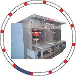 Brazing machine for brazing induction bottom on stainless steel cookwares